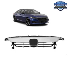 For 2021-2022 Honda Accord Front Bumper Upper Grille Grill Assembly Black Chrome