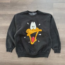 Vintage 90s Looney Tunes Daffy Duck Big Face Sweatshirt USA Large