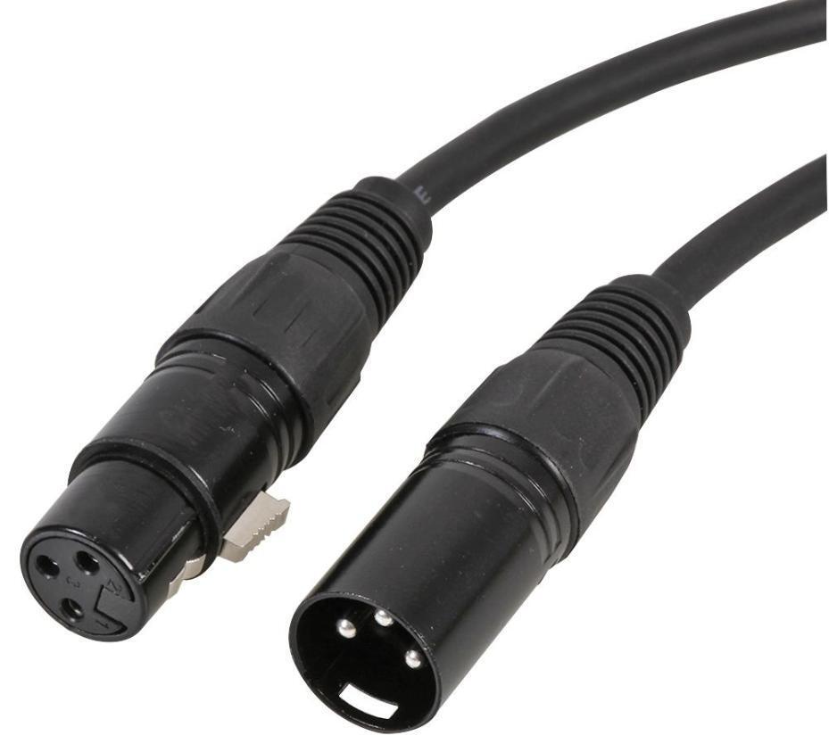 3-Pin XLR Spina A Presa Cavo Patch, 2.5m Nero - PULSE