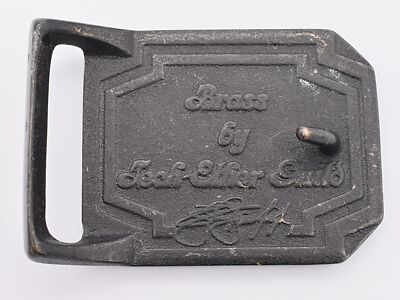 Tech Ether Guild Vintage Stone Brass Buckle And Belt Tech Ether Guild Honda Motorcycles Solid Brass Stone Inlay  main image 4