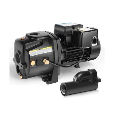 Acquaer 1/2HP Shallow/Deep Well Jet Pump, Cast Iron Convertible Pump with Eje...