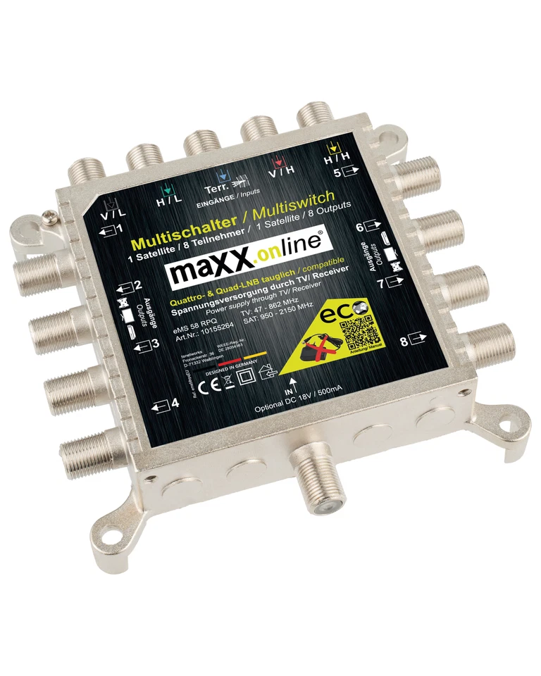 Multiswitch 8 partecipanti e 1 satellite, Quad e Quattro LNB adatto - Immagine 4 di 4