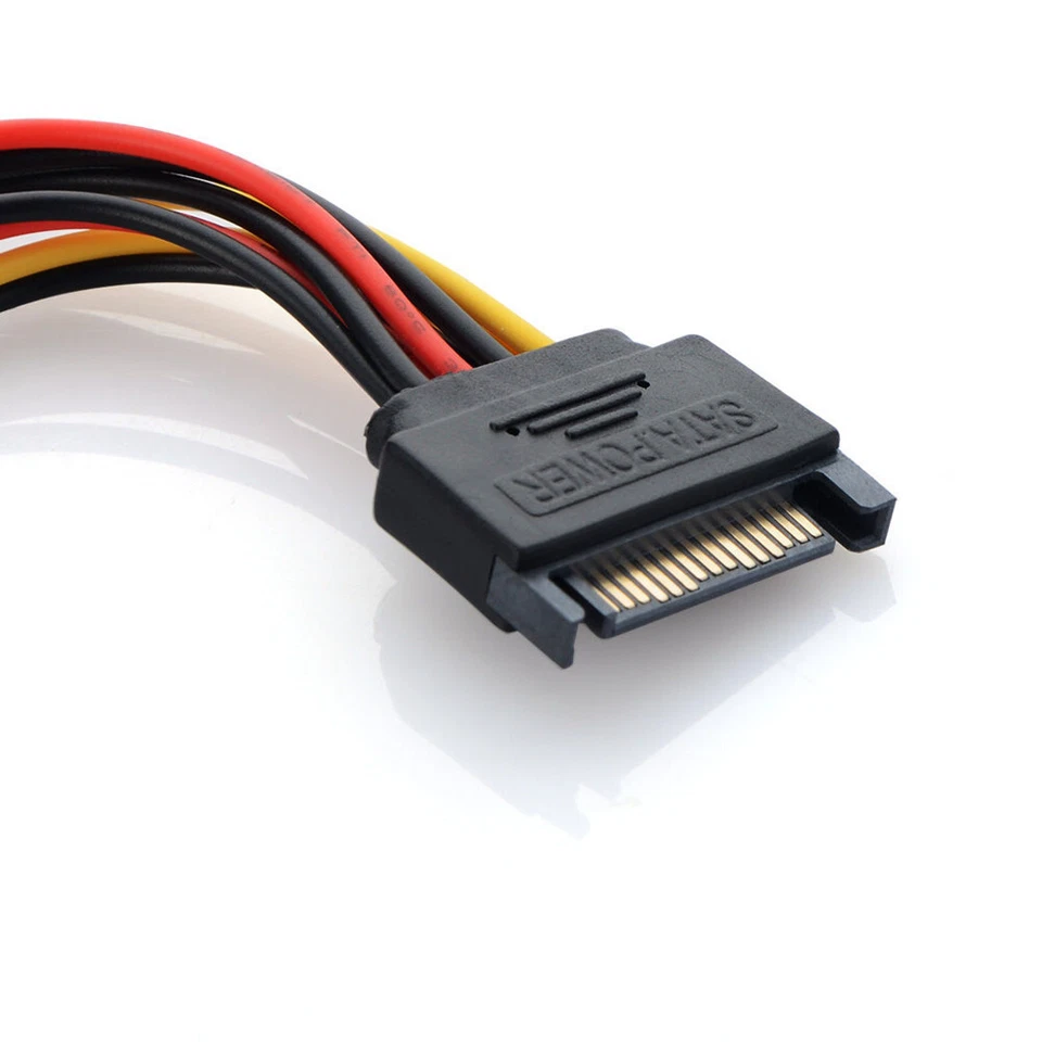 SATA Power Cable 15Pin SATA Y Splitter Adapter 15 Pin Male to Dual Female Cable - Image 2 of 4