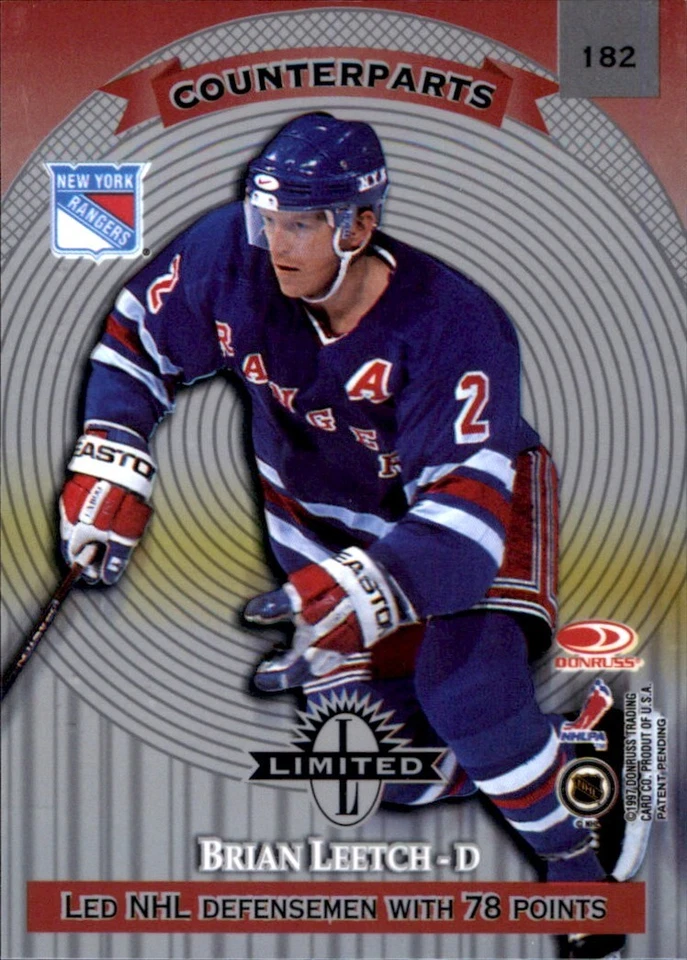 1997-98 Donruss Limited #182 Bryan Berard Brian Leetch ISLANDERS RANGERS - Image 2 of 2