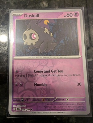 035/131 Duskull - Pokémon Prismatic Evolutions Common Reverse POKEBALL