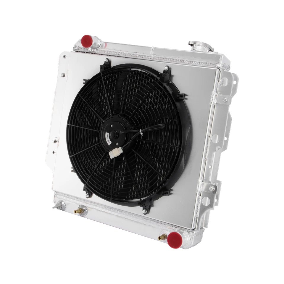 3 Row Radiator&Shroud Fan For 87-2006,04 Jeep Wrangler TJ/YJ 2.4L 2.5L 4.0L 4.2L - Image 2 of 4