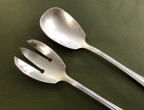 Besteck Service Salat- Ercuis Modell Toledo Versilbertes Metall Art Deco 25,5 CM - Bild 3 von 8