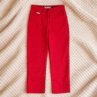 Damen High Waist Jeans John F. Gee Gr. 34 rot Baumwolle | B020