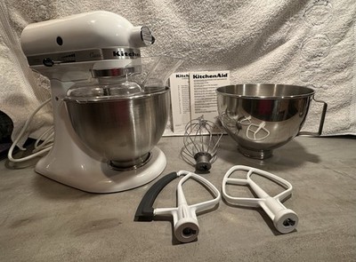 Kitchen Aid Classic weiß 5KSM45 mit 2. Edelstahltopf Top Zustand viel Zubehör