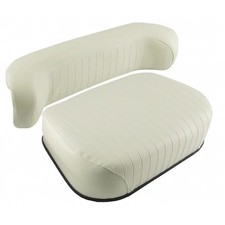 2 Piece (embossed) Tractor Seat Cushion Set For Moline / Oliver / White