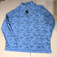 JOHNNIE - O TALBERT Performance Quarter Zip Camo Pullover Top Navy Sz XL 168