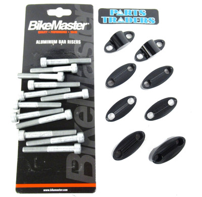 BikeMaster Universal 7/8'' Aluminum Handlebar Riser/Clamp Set (Multiple Heights)