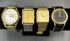 Seiko & Citizen Lot Of 4 Mens Vintage Quartz Watches, Analog, Day Date + More