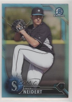 2016 Bowman Draft Chrome Top Prospects Sky Blue Refractor Nick Neidert 4l3