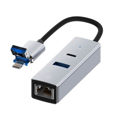 USB 3.0 Gigabit Ethernet LAN RJ45 1000Mbps Network Adapter 2-Port HUB PC Mac