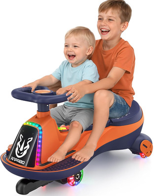 12V Electric Wiggle Car with Pedals 2 Seater 2X75W Motor Music Bluetooth Ride On