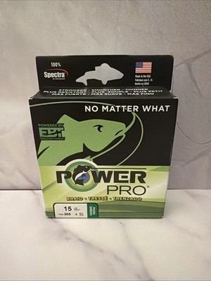 Power Pro Braided Fishing Line 15 lb Test 300 Yds Green Moss 100% Spectra