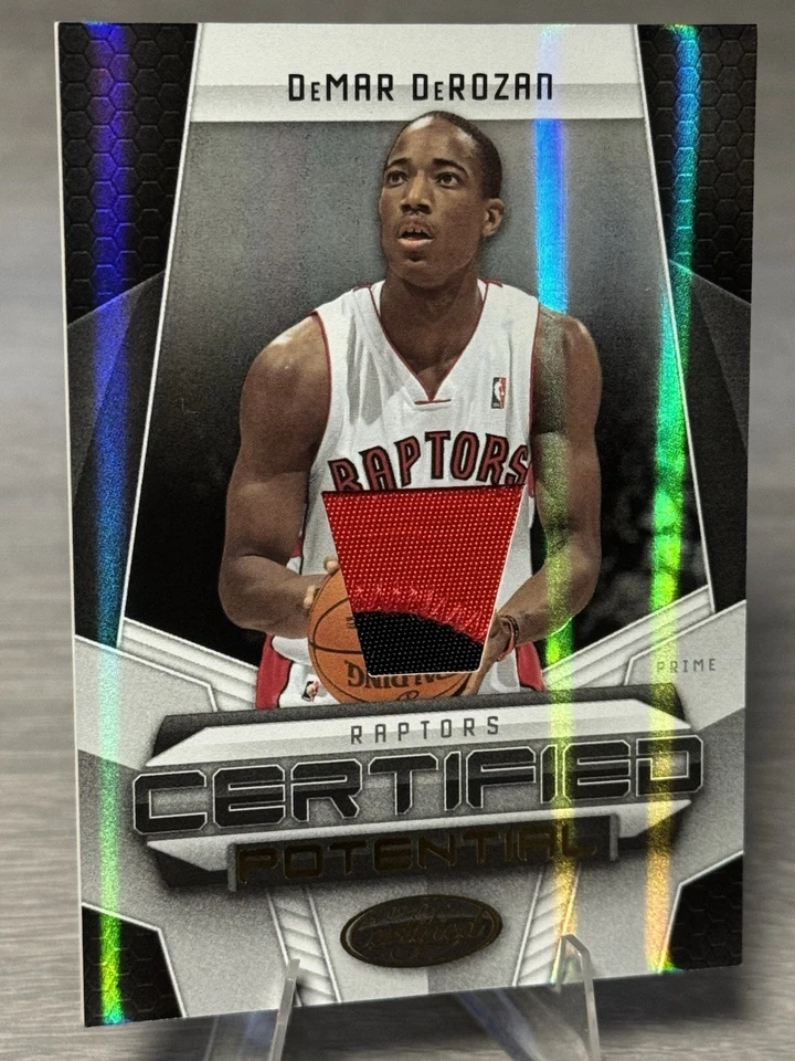 🏀DEMAR DEROZAN 2009-10 Panini Certificado Potencial Enfermo 2 Colores Parche RC/25!🏀 Foto 2 de 4