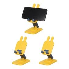 3Pcs Cell Phone Stand, 360°Adjustable Cute Rabbit Mobile Phone Holder, Yellow