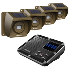 Solar Driveway Alarm Wireless Outside 1800ft Range, Outdoor Motion Sensor & D...