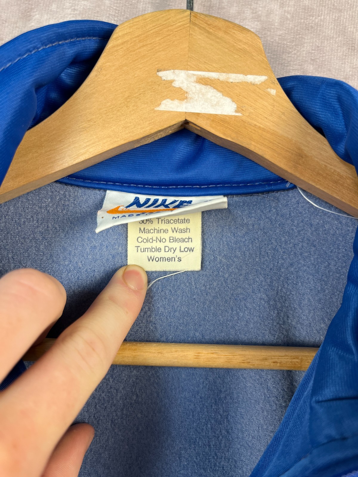 SACAI X NIKE Nike Track Jacket vintage anni 70 80 donna M blu bianco tubino made in USA Swoosh