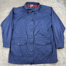 Vtg Blue Barn Jacket Plaid Flannel Lined Size M Cabin Creek Coat Button