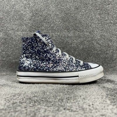 Converse Chuck Taylor All STAR EVA Lift High Kids Size 5 Glitter Shoes See Pics