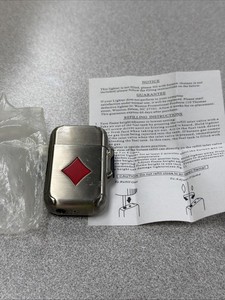 Playing Card Diamond  Suit Red W/ Paper 2006 Novelty  Lighter  2” ASIS