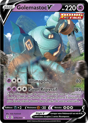 Pokemon Karte Golemastoc-V 070/203 Ultra Rare Himmlische Evolution