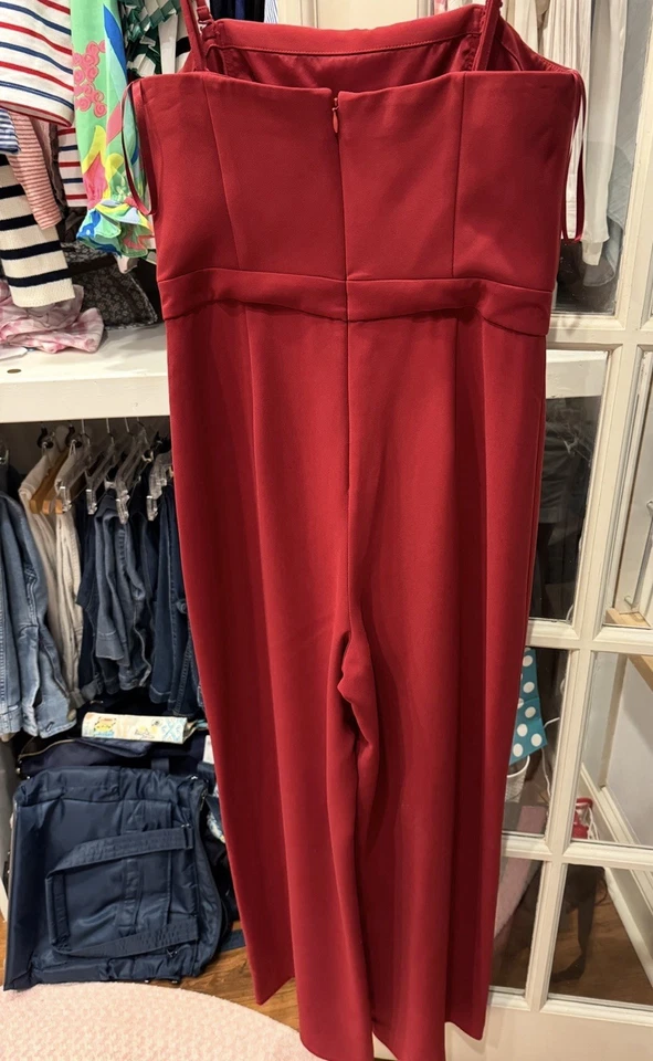 White House Black Market Women’s Cranberry Dressy Romper Size 8 - Image 3 of 4