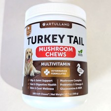 Turkey Tail Mushroom for Dogs 180 Chews Mushroom Chews for Dogs Exp 05/2028