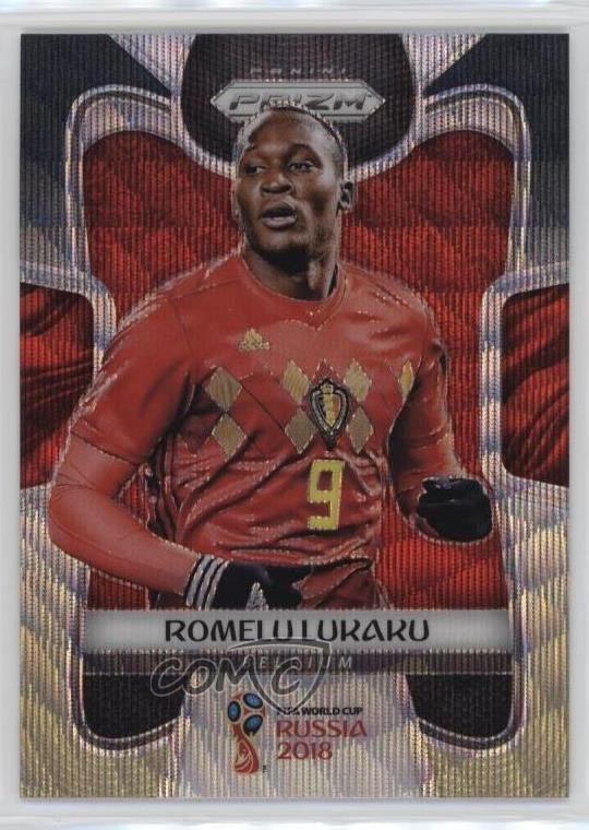 2018 Panini Prizm World Cup Black & Gold Wave Prizm Romelu Lukaku #20 0pa4