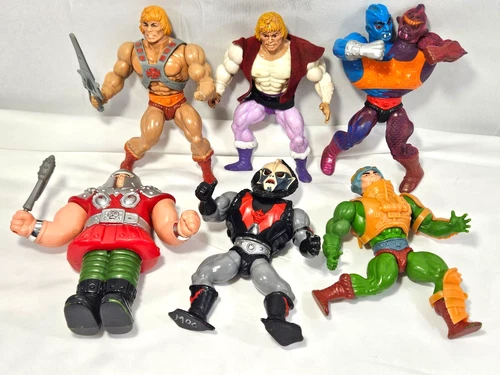 Vintage 1980 He-Man MOTU Action Figures (Lot of 6)