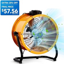 Heavy Duty 18 Inch Industrial Metal Floor Fan, High Velocity Drum Fan 4 Speeds