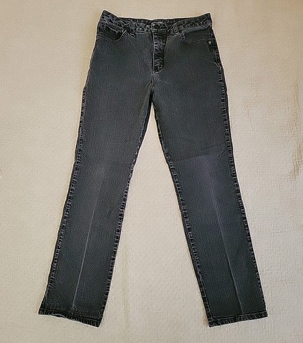 Lee Women's Petite Relaxed Fit Straight Leg High Rise Jeans Size 10 Medium Black