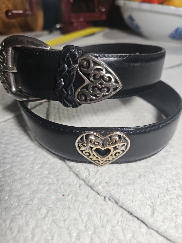 ВИНТАЖНЫЙ 1995 HUNT CLUB КОЖАНЫЙ РЕМЕНЬ СЕРЕБРИСТЫЙ Hart металлическая пряжка размер L - Изображение 2 из 4