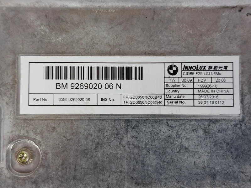 6822577 navigationsgerät für BMW X3 (F25) 2.0D KW140 - B47D20A 2010 K3142-98260 - Bild 3 von 4