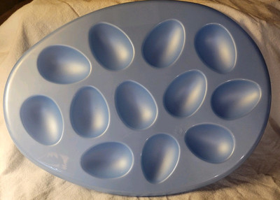 Egg Shaped 1 Dozen Eggs Blue Plastic Egg Tray NEW