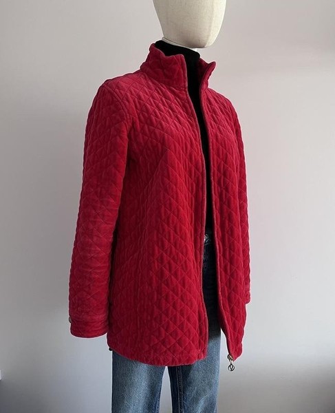 Women Joan Vass Coat Burgundy Cotton 38