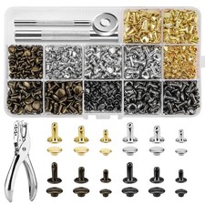 480 Sets Rivets for Leather, 4 Colors 3 Sizes Leather Rivet, Double Cap