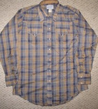 VINTAGE Mens ROCKMOUNT Ranch Wear TRU-WEST WESTERN Pearl Rodeo SHIRT 16 1/2 L