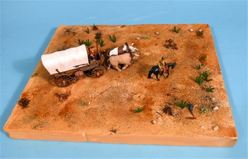 05402 Glencoe 1:48, Planwagen-Prairie Schooner, inkl.2 Ochsen, Pferd und Figur - Bild 4 von 4