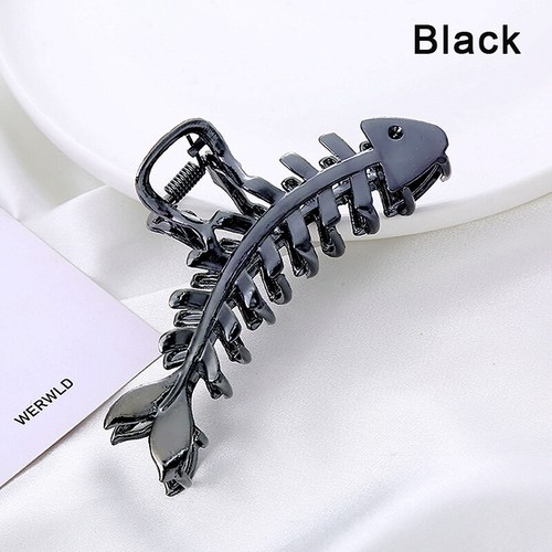 Large Metal Hair Claw Clip Fish Bone Irregular Hairpins Punk Style Silver Hair C - Picture 4 of 10