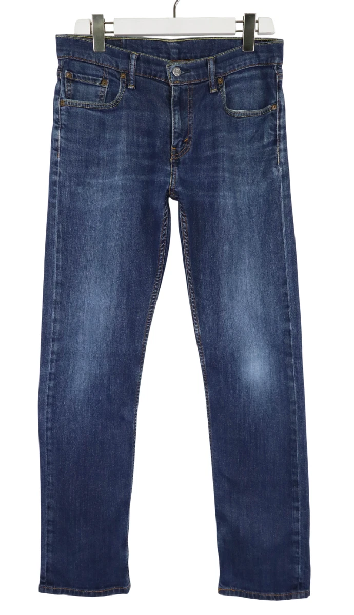 LEVI's 504 Jeans Men's W31/L34 Blue Faded Whiskers Stretch Zip Fly