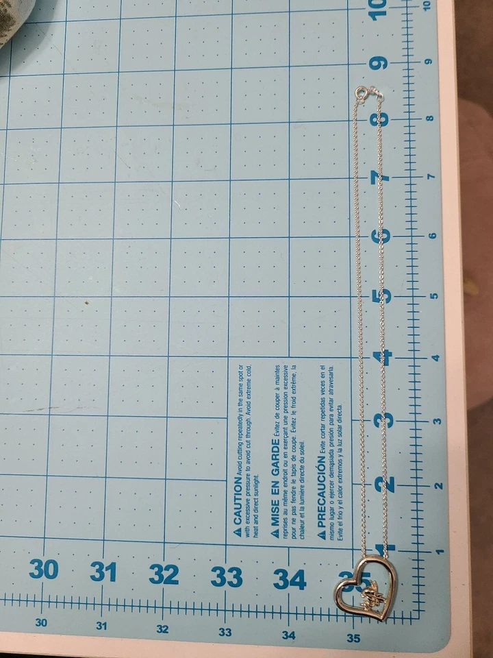 Georgia Tech серебро ожерелье сердце подвеска 15» цепочка новый - Изображение 2 из 4