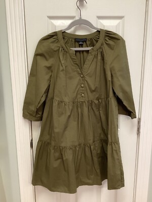 slim fit dress slacks New Anthropologie Olive Green 