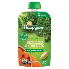 Happy Baby Organic Baby Food Broccoli Carrot 4 oz Pack of 16 