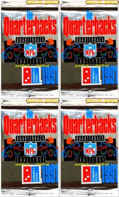 4x DOMINO PIZZA 1991 THE QUARTERBACKS CHALLENGE NFL FACTORY SEALED PACKS LOT