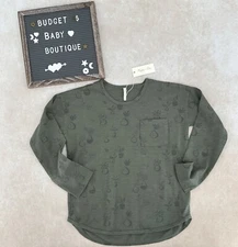 NWT RYLEE + CRU Green Potted Plants Long Sleeve Shirt Size 8-9Y