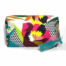  NEW ESTEE LAUDER "Tahiti" Tropical Floral Canvas Loaf Cosmetic Bag